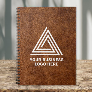 Carnet Logo d'entreprise moderne en cuir Brown Faux
