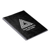 Carnet Logo d'entreprise moderne en cuir noir factice (Côté Droit)