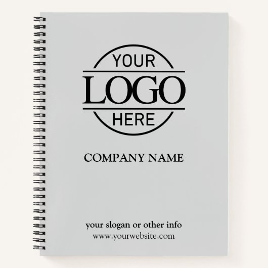 Carnet Logo d'entreprise moderne gris clair (Devant)