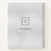 Carnet Logo d'entreprise moderne monogramme d'argent (Dos)