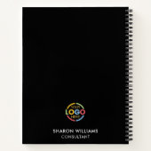 Carnet Logo d'entreprise moderne Noir Monogramme initial (Dos)