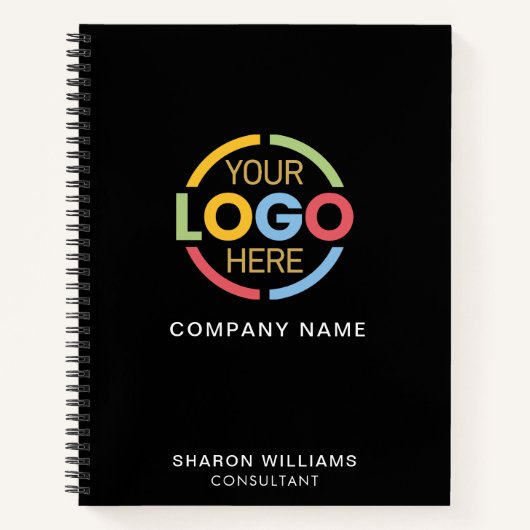 Carnet Logo d'entreprise moderne Noir Monogramme initial (Devant)