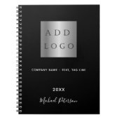 Carnet Logo d'entreprise noir blanc nom script (Devant)