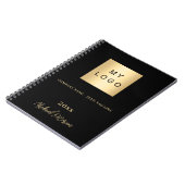 Carnet Logo d'entreprise noir or nom script (Côté gauche)