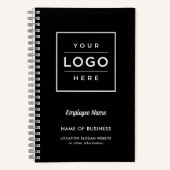 Carnet Logo d'entreprise noir personnalisé et nom de l'em (Recto)