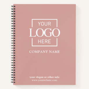 Carnet Logo d'entreprise personnalisé rose pour la promot