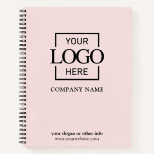 Carnet Logo d'entreprise personnalisé rose pour la promot