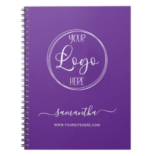 Carnet Logo d'entreprise personnalisé royal violet et bla