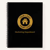 Carnet Logo d'entreprise personnalisé simple et texte noi (Devant)