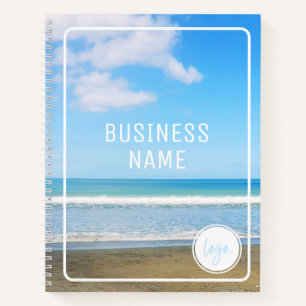 CARNET LOGO D'ENTREPRISE PHOTO DE PLAGE SABLE MER BLEUE C