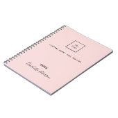 Carnet Logo d'entreprise rose pâle élégant monogramme (Côté gauche)