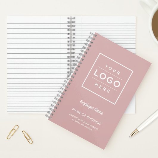 Carnet Logo d'entreprise Rose Poussiéreuse de Marque