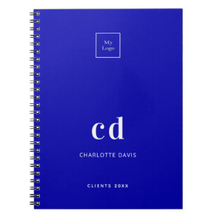 Carnet Logo d'entreprise Royal blue monogram