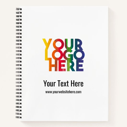 Carnet Logo d'entreprise simple blanc (Devant)
