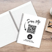 Carnet Logo d'entreprise simple Code QR Médias sociaux