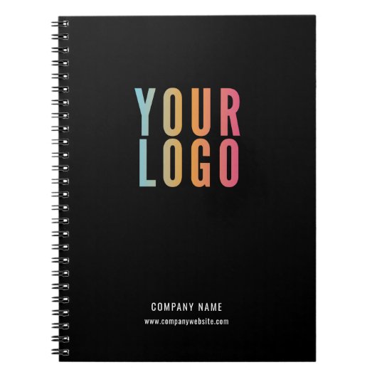 Carnet Logo d'entreprise Simple Noir promotionnel (Devant)
