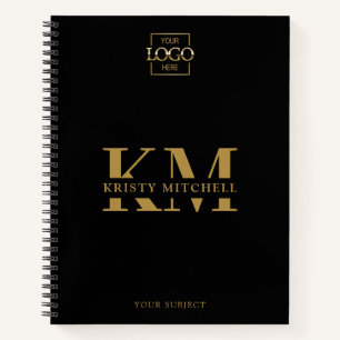 Carnet Logo d'entreprise sur mesure noir Monogramme d'ent