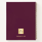 Carnet Logo d'entreprise violet élégant monogramme (Dos)