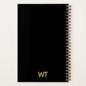 Carnet Logo des initiales en or noir personnalisées (Verso)