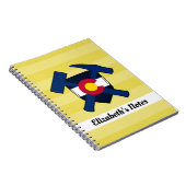 Carnet Logo du marteau de rock du géologue et du drapeau  (Côté Droit)