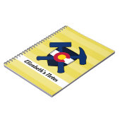 Carnet Logo du marteau de rock du géologue et du drapeau  (Côté gauche)