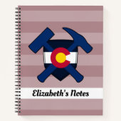 Carnet Logo du marteau de rock du géologue et du drapeau (Devant)