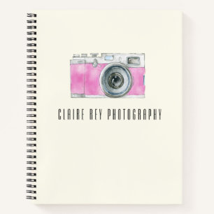 Carnet Logo du photographe de l'aquarelle rose