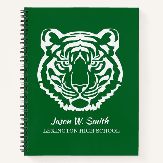 Carnet Logo École Mascotte Tigres Verts (Devant)