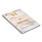 Carnet Logo élégant d'entreprise en agate or rose (Côté Droit)