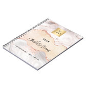 Carnet Logo élégant d'entreprise en agate or rose (Côté gauche)