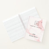 Carnet Logo élégant d'entreprise en marbre rose blush (Intérieur)