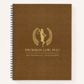 Carnet Logo en cuir Brown Gold Ladies Justice (Devant)