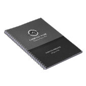 Carnet Logo En Cuir Faux Noir Et Gris De L'Écran Fraction (Côté Droit)
