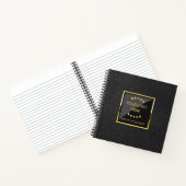 Carnet Logo en cuir noir Faux Bureau personnalisé (Intérieur)