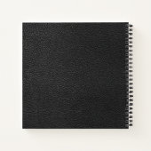Carnet Logo en cuir noir Faux Bureau personnalisé (Dos)
