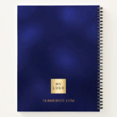 Carnet Logo entreprise bleu marine or nom année (Dos)