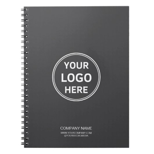 Carnet Logo Entreprise Moderne Gris sur Mesure (Devant)