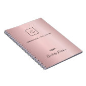 Carnet Logo entreprise monogramme élégant rose blush (Côté Droit)