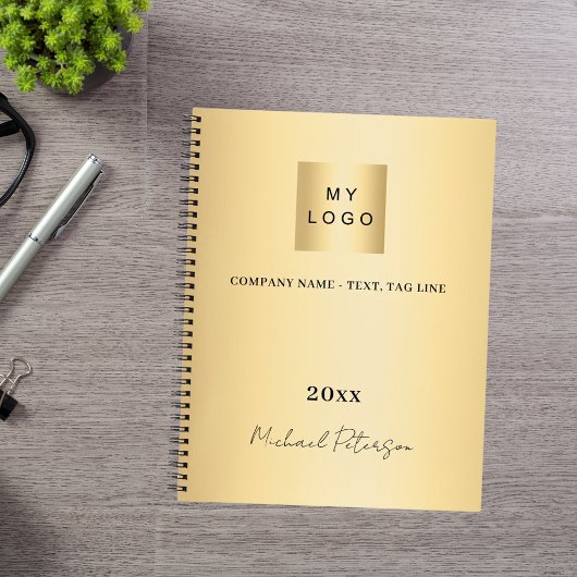 Carnet Logo entreprise or élégant nom script