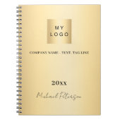 Carnet Logo entreprise or élégant nom script (Devant)