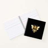 Carnet Logo Faux Gold Foil Bee Polygonal sur Noir (Intérieur)