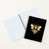 Carnet Logo Faux Gold Foil Bee Polygonal sur Noir (Intérieur)