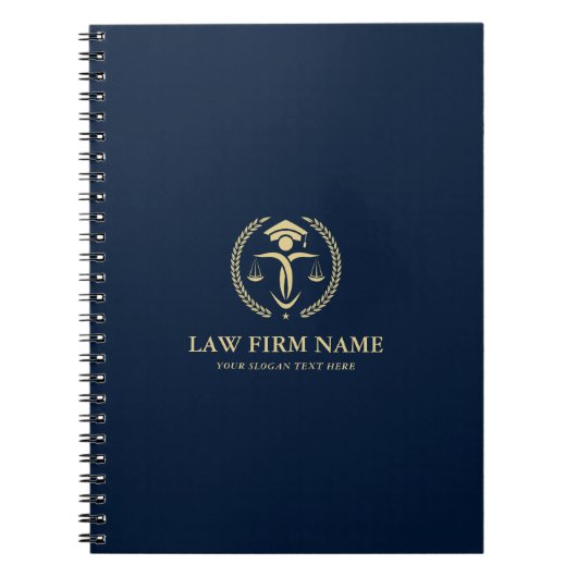 Carnet Logo Gold Justice Stylisé Arrière - plan Royal Blu (Devant)