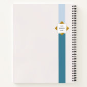 Carnet Logo Gold Turquoise Stripes tendance (Dos)
