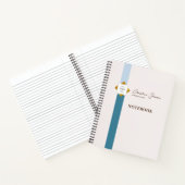 Carnet Logo Gold Turquoise Stripes tendance (Intérieur)