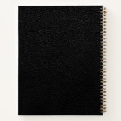 Carnet Logo initial en cuir noir (Dos)