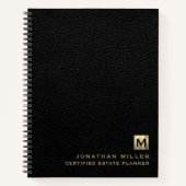 Carnet Logo initial en or noir (Devant)