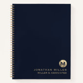 Carnet Logo initial Gold de luxe bleu (Devant)