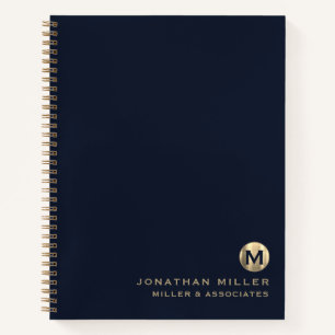 Carnet Logo initial Gold de luxe bleu