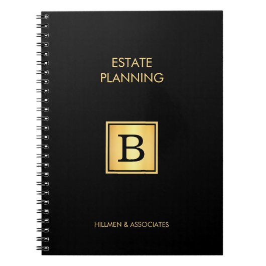 Carnet Logo Initial Or Monogramme Or Professionnel (Devant)